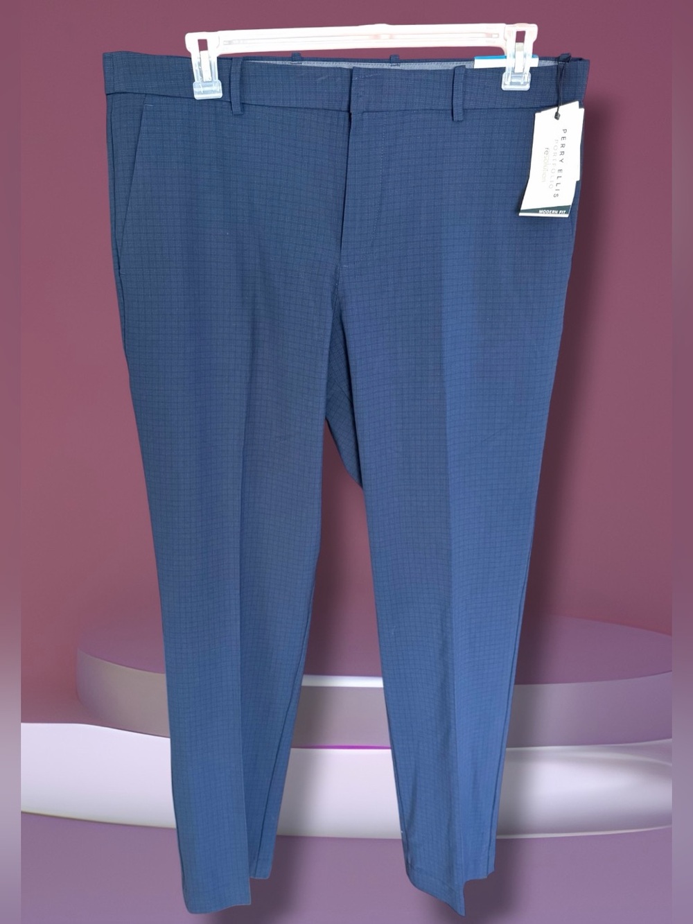 Perry Ellis Men's Navy Blue Dress Pants